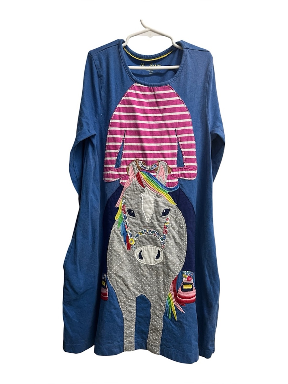 Mini Boden Rainbow Horse Rider Appliqué Dress SZ 11-12 Years